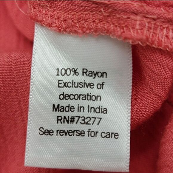 SO Salmon Coral Maxi Dress Sleeveless Tide Back Summer Rayon Dress Size XXL - Picture 11 of 11